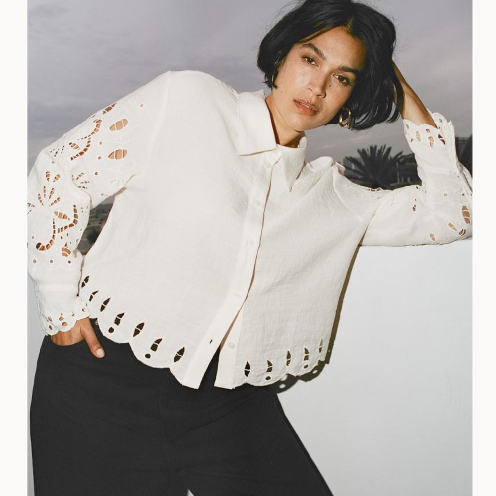 Size 3x H&M Eyelet Embroidered Shirt
